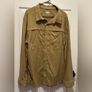REI Co-op Men’s Sahara Long-Sleeve
Solid Shirt, Khaki Tan, Size XL